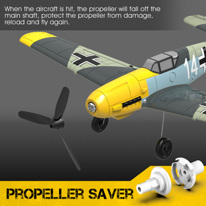 Avión <span class=keywords><strong>RC</strong></span> de 400 mm y 4 Canales, BF 109, Avión de Combate <span class=keywords><strong>RC</strong></span> para Principiantes, Avión de Espuma Eléctrico para Exteriores, Juguete de Control Remoto AMARILLO de 4 Canales - Product Image 5