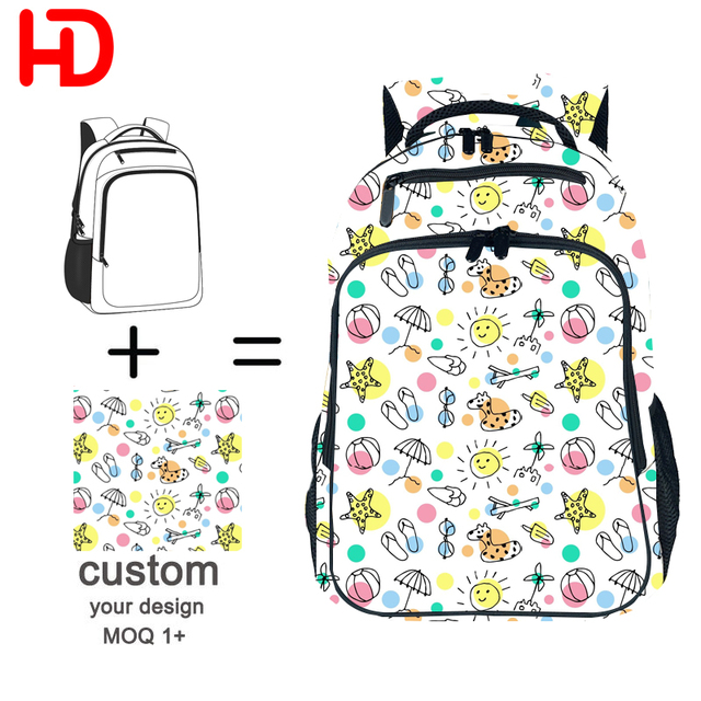 OEM/ODM Custom Business Backpack with Sublimation Printing Logo Multi-pocket Travel Laptop Bag School Teenager Backpack