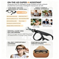 Lunettes Intelligentes IA Double Caméra 8MP Vidéo 1080P/4K Étui de Charge Magnétique Type-C WiFi Appel Bluetooth Traduction IA Commande Vocale