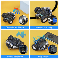 Yahboom Tinybit Plus, Coche Robótico Educativo con Interfaz de Pinza de Cocodrilo, con Certificación CE y RoHS para BBC Microbit V2 y V1