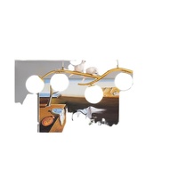 Luminaire suspendu créatif en forme d'oiseau avec cadre en fer, hauteur réglable, abat-jour en verre LED doré pour restaurant, bar, comptoir, salle à manger