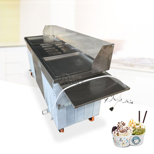 En stock Machine à crème glacée frite à double poêle Offre Spéciale Machine à rouleau pour crème glacée - Product Image 5