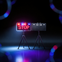 DEAN LJ01 Unité d'alerte visuelle à écran LED alimentée par batterie, indice IP65, construction en acier non réfléchissant, son d'avertissement, autonomie 10h