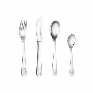 Ritzenhoff & Breker Children's Cutlery Happy Zoo 4 Pieces Stainless Steel <b>Kids</b> <b>Dining</b> Set - Product Image 2