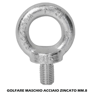 Œillets mâles en acier galvanisé de 8 mm durables et antirouille pour câbles en acier - Product Image 1