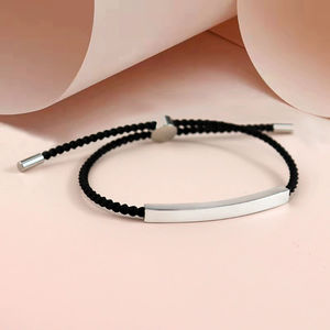 Bracelet ajustable en acier inoxydable avec nœuds gravés, design personnalisé, bracelet tissé pour femmes - Product Image 5