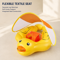 Bouée de piscine pour bébé en forme de canard avec auvent amovible et siège textile flexible pour collections de vente au détail personnalisées