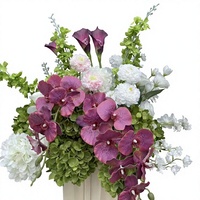 Composition florale artificielle personnalisée PPS, boule florale bordeaux, idéale pour la décoration de table de mariage et d'événements – Meilleure vente