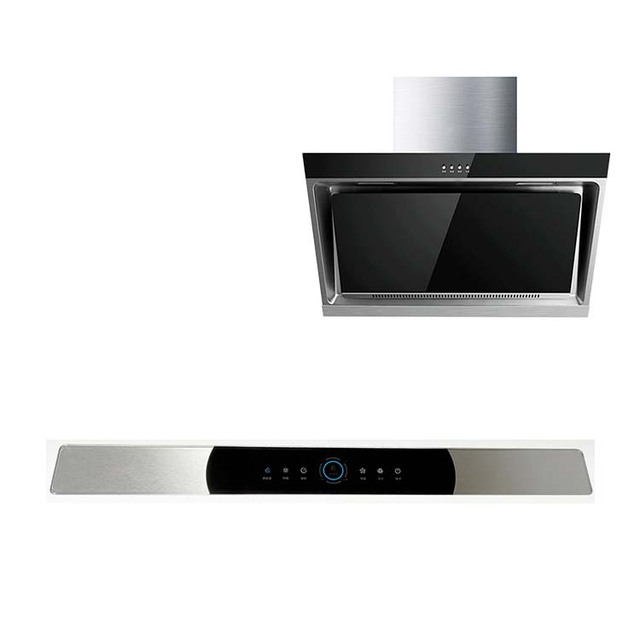New Design Custom High Temperature Range Hood Glass Panel Mirror Black 2 Splicing Deep Machined Glass Panel for Range Hood