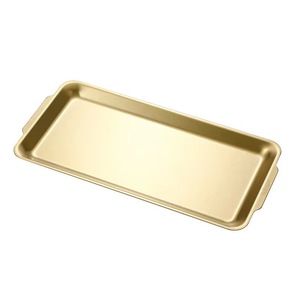 Rectangular 304 Stainless Steel Plate Flat Bottom Sushi <b>Tray</b> Durable Serving <b>Tray</b> For <b>BBQ</b> Dessert Storage - Product Image 3