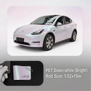 OEM Factory Super Gloss Dawn white Bright PET Car Wrap Vinyl Film 7.5mil Anti-Scratch Protection Heat Repair Self-Healing - Product Image 1