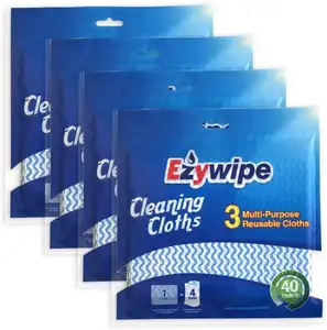 Paño de limpieza Ezywipe, la imbibición de agua es fuerte, paño de limpieza de microfibra de doble uso húmedo y seco, papel de cocina