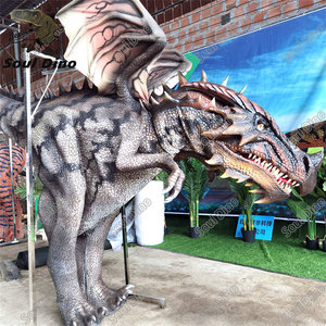 ชุดไดโนเสาร์มังกรตะวันตกขนาดเท่าตัวจริงแบบสั่งทำพิเศษ โครงโลหะ ผิวซิลิโคน พร้อมเสียงคำราม สำหรับสวนสนุกผจญภัยสำหรับผู้ใหญ่ - Product Image 5