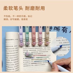 Offre Spéciale – Lot de 6 Marqueurs Mignons Patte de Chat, Pointe Biseautée, Non Effaçables, pour Étudiants, <span class=keywords><strong>Dessin</strong></span> et Écriture – Papeterie <span class=keywords><strong>Kawaii</strong></span> - Product Image 4