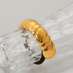 Nouvelle coiffure en acier inoxydable torsadé brillant haute élasticité Simple conception en métal femmes accessoires de cheveux - Product Image 2