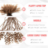 # 33 Estensioni Micro Locs Permanenti Fatte a Mano con Punte Ricci Sisterlocks, 100% Capelli Umani Veri, Dreadlock Morbidi