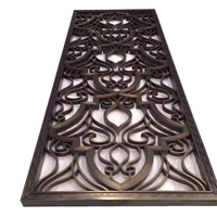 Paravent de séparation de pièce en acier inoxydable doré miroir, design luxueux, artisanal, soudé, imperméable, pour plafond