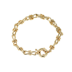 Pulsera de Cadena con Diseño Geométrico Anudado, Chapada en Oro, para Aniversario, Joyería de Moda Unisex - Product Image 2