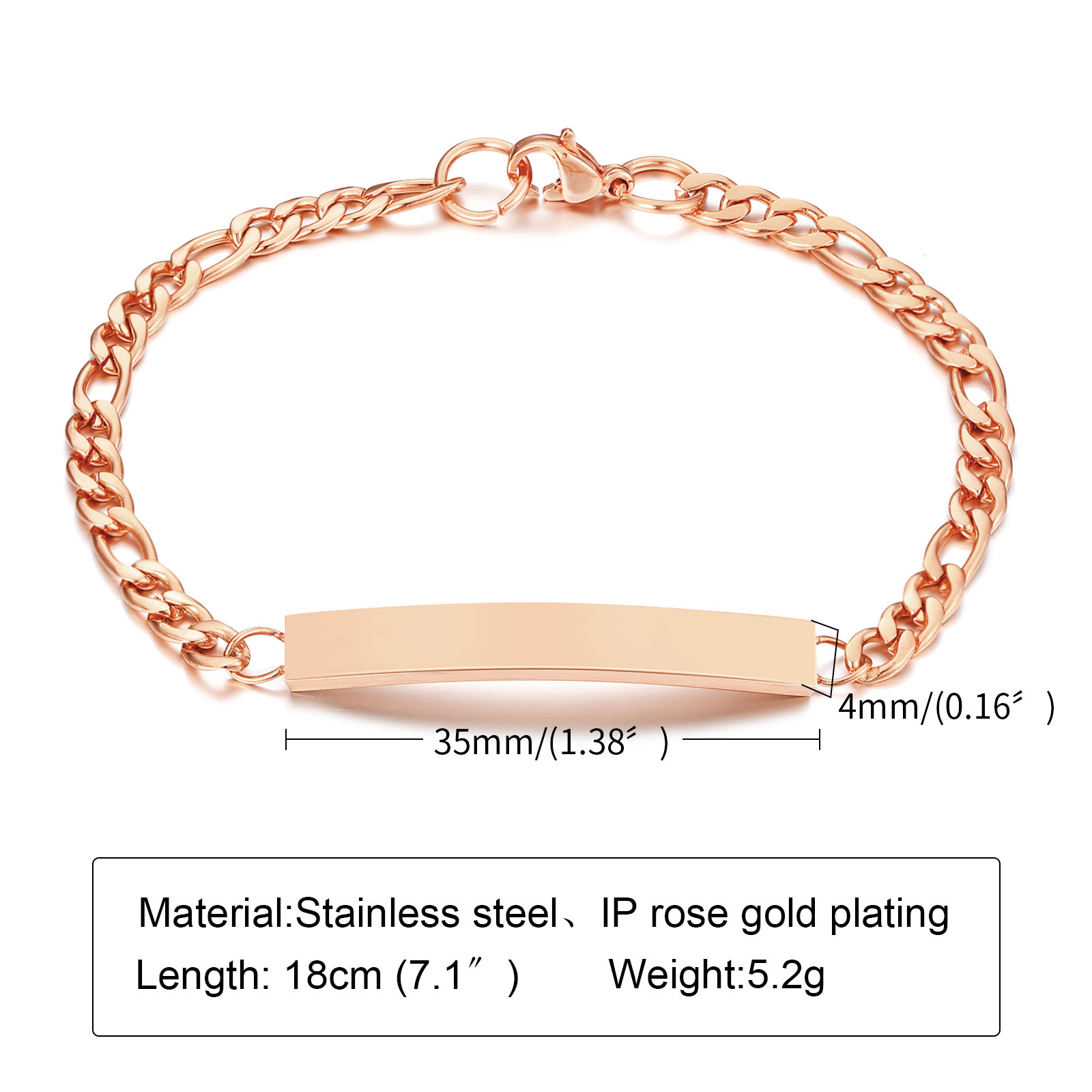 828 oro rosa 4MM * 18CM