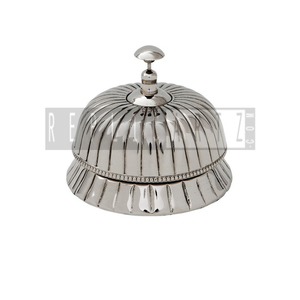 Cloche de service en laiton massif nickelé, cloche d'appel pour hôtel, bureau, réception, comptoir, bureau, cloche de table décorative, cloche vintage pour hôpital - Product Image 3