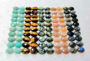 Pierre précieuse naturelle Amazonite oeil de tigre Afrique Turquoise pierre de soleil <span class=keywords><strong>Labradorite</strong></span> 13*18 MM Cabochon à facettes pour la fabrication de bijoux - Product Image 2