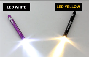 Stylo torche médical en acier inoxydable à double source lumineuse avec clip - Product Image 6