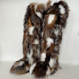 70-حذاء ثعلب حقيقي حذاء ثلوج فاخر مثير عالي الجودة كعب مسطح مصمم للنساء فوق الركبة أحذية عالية الفخذ للنساء في فصل الشتاء - Product Image 5