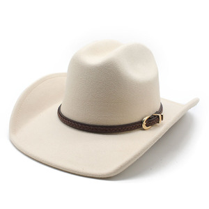 Chapeaux en feutre à large bord en laine vintage pour hommes et femmes, chapeau de gentleman, chapeau de cowgirl, chapeau de <span class=keywords><strong>jazz</strong></span>, style western cowboy - Product Image 2