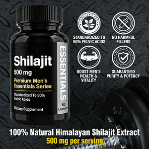 Suplementos Herbales de Shilajit OEM 500mg, <span class=keywords><strong>Serie</strong></span> Premium para Hombres, Estándarizado al 50% de Ácidos Fúlvicos, 60 Cápsulas - Product Image 2
