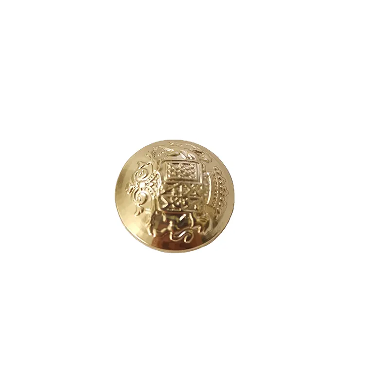 Designs Garment Metal Brand Label Button Custom Gold Round Engraved Vintage Pattern Button For Jeans And Coat