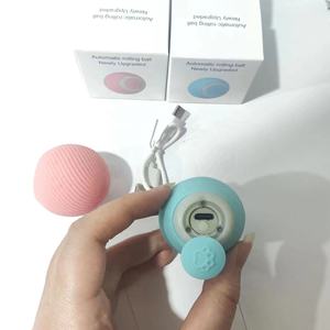 Sıcak satış küçük boy otomatik elektrikli kedi köpek topu akıllı eğitim oyunu güzel Modern silikon haddeleme interaktif kedi oyuncaklar - Product Image 5