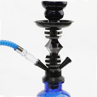 Nouveau Kit Chicha Arabe Haut de Gamme en Métal Givré, Double Tuyau, Petite Taille, avec Pot Segmenté et Tuyau en Verre Acrylique
