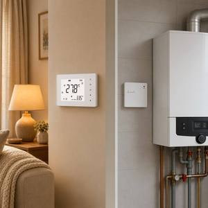 <span class=keywords><strong>Thermostat</strong></span> intelligent pour chaudière à <span class=keywords><strong>gaz</strong></span>, chauffage et refroidissement, alimenté par batterie USB-C, contrôleur de chauffage au sol - Product Image 6