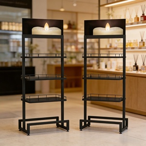 ชั้นวางเทียนสำหรับร้านค้า ชั้นวางโลหะตั้งพื้นสำหรับเทียนอโรมาเธอราพี เครื่องกระจายกลิ่นน้ำมันหอมระเหย สำหรับร้านค้าหรือตลาด - Product Image 1