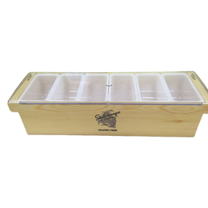 Boîte <span class=keywords><strong>de</strong></span> rangement rectangulaire en bois laqué, personnalisée, pour table, bar, organisateur <span class=keywords><strong>de</strong></span> condiments avec compartiment à glace - Product Image 2