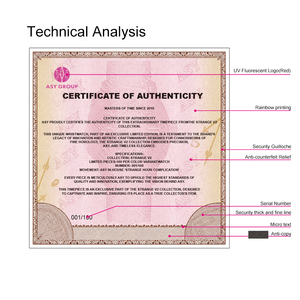 Custom Luxury Watch Certificate of Authenticity Anti-fake Security <b>Paper</b> A4 Size Watermark <b>Paper</b> Certificate - Product Image 6