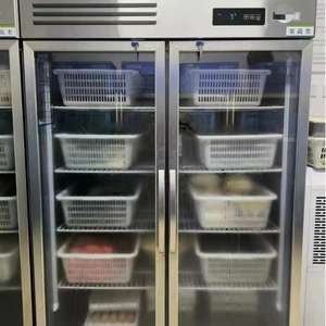 2025 dikey proje ekran buzdolabı kalınlaşmış rendeleyin paslanmaz çelik dondurucu ile cam kapi soğutucu dondurucu - Product Image 5