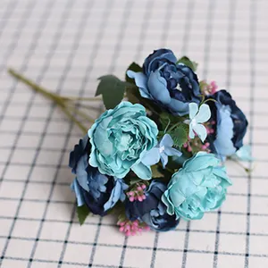 Vente en gros, Bouquet de pivoines de haute qualité, centre de Table de mariage, fleur de Rose artificielle, fleur décorative, plante florale