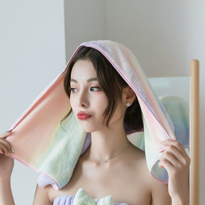 Toalla de Microfibra para Secar el Cabello Jiemeirui, 35x75cm, Colores Arcoíris, Absorbente, Secado Rápido, Uso Doméstico, Toalla de Felpa de Coral - Product Image 4