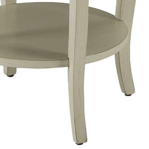 DB Table d'appoint ronde blanche antique avec étagère inférieure Meubles de salon élégants - Product Image 5