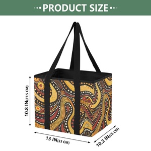 Bolsa de compras plegable de nailon ecológica con diseño tradicional de arte de puntos aborígenes australianos, bolsas de supermercado reutilizables con asa - Product Image 2