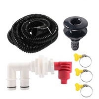 Système de drainage et de valve d'oxygénation pour aquariums de poissons vivants, pour bateaux de pêche et yachts - Raccordement par collier de serrage pour pompes et valves de drainage marins