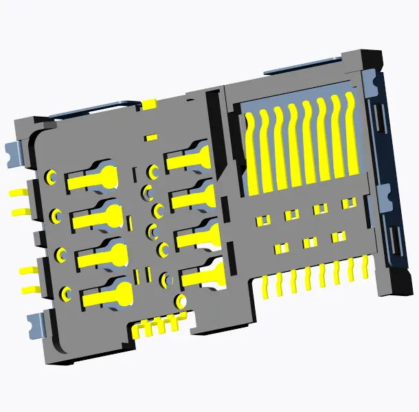 Fabrieksfabrikant H = 2.7 Sim Tran Flash Kaart Connector Met Detecteren Voor Telefoon