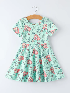 Nuovi Arrivi ODM Abiti <span class=keywords><strong>Estivi</strong></span> per Bambine in Seta di Latte Traspirante con Stampa Cartoon Personalizzata, Abbigliamento per Bambini all'Ingrosso - Product Image 1