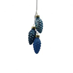 Wholesale Factory Glass-blown <b>Pinecone</b> Shaped Custom Colour Christmas Glass Hanging Ornaments - Product Image 1