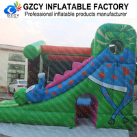 Château gonflable commercial sur le thème de la jungle avec toboggan, château gonflable en forme d'escargot pour enfants, idéal pour la location événementielle