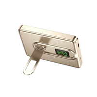 Batterie externe magnétique dorée personnalisée avec logo, certifiée CCC KC PSE, 20W, 5000mAh, 10000mAh, CE, semi-solide, mini, avec support
