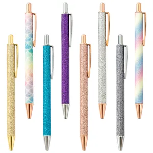 Популярная рекламная Подарочная шариковая ручка, рекламная многоцветная металлическая ручка, шариковая ручка с золотым порошком