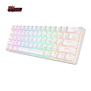 คีย์บอร์ด Royal Kludge RK61 60% <span class=keywords><strong>Rk</strong></span> 61 คีย์บอร์ดแบบปรับแต่งได้ ภาษาไทย/อาหรับ ไฟ RGB คีย์บอร์ดกลไกแบบไร้สาย ไฟเรโทรเรืองแสง คีย์บอร์ดขนาดเล็กแบบไร้สาย - Product Image 1