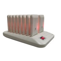 Café Dessert Bar Pas De Vibration Table Alimentaire Carré Beeper 1 Base 16 Buzzers Sans Fil Serveur Système D'appel Téléavertisseur pour Restaurant